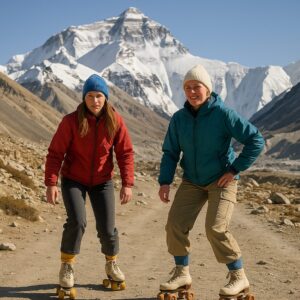 Mari og Inga vil til toppen av Mt.Everest – på rulleskøyter